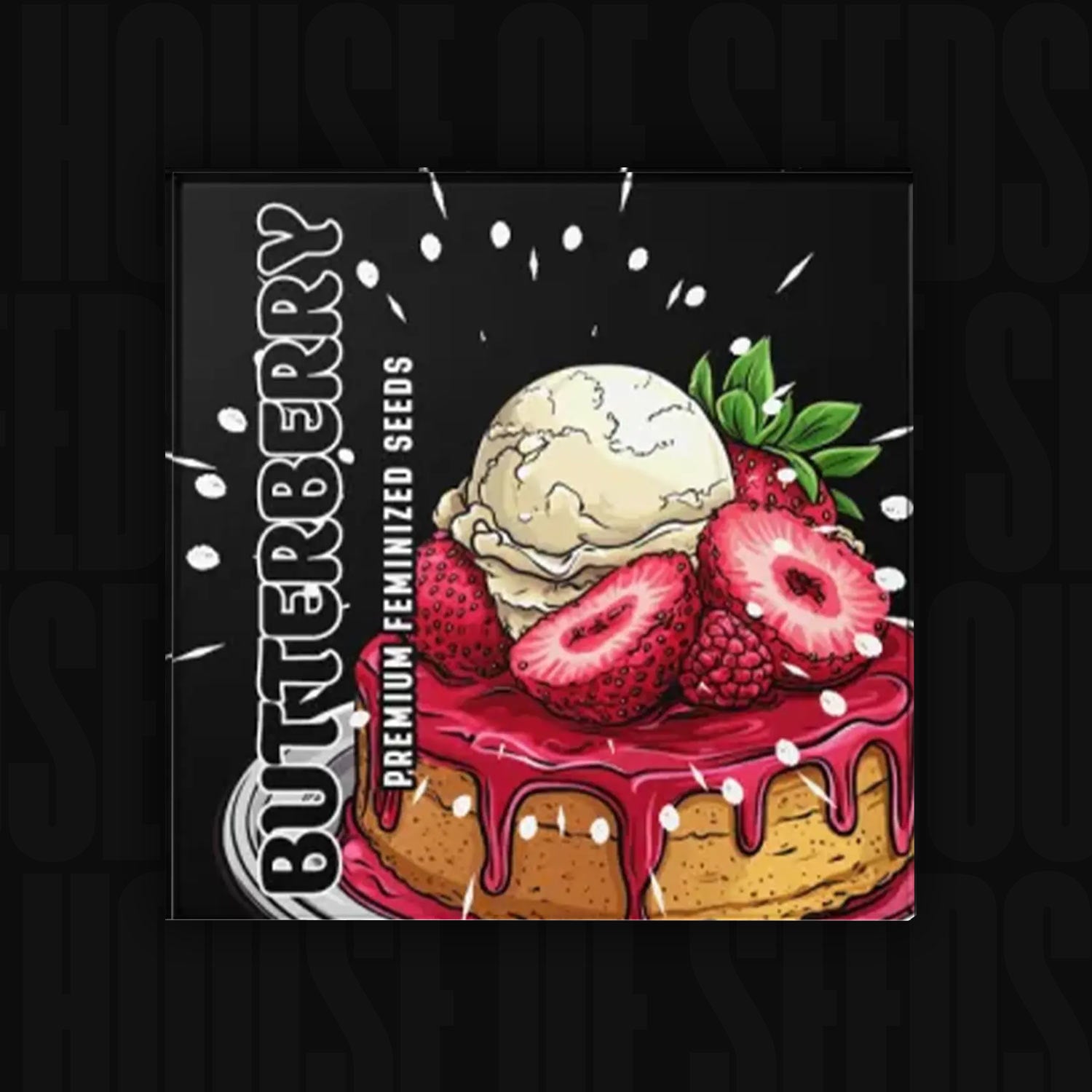 Butterberry by Doja: Kuchen mit Beerensauce, Erdbeeren, Himbeeren und einer Kugel Eis.