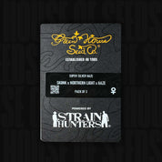 Green House Seeds Super Silver Haze Samenpackung, mit Logos und "Pack of 3" auf der Verpackung.