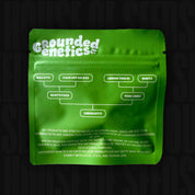 Grüne Grounded Genetics Verpackung Limescotti mit genetischem Diagramm