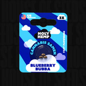 Holy Hemp Blueberry Bubba Packung mit drei Samen im Blister, Aufschrift Cannabis Samen, US Genetics, 3X, Fast Flowering